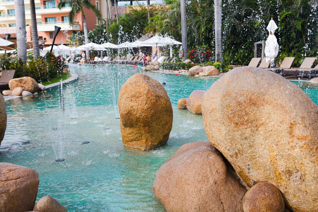 Stunning natural hot springs at Azure Palm Resort